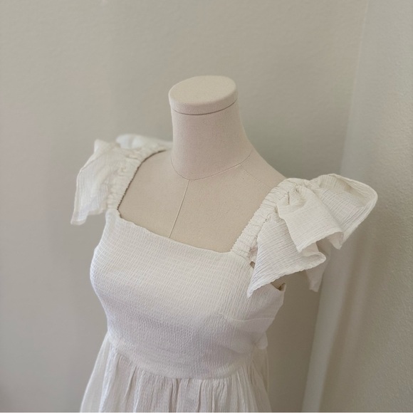 NWT White Bella Bow Back Ruffle Sleeve Mini Dress Women’s Size Small - Picture 3 of 14